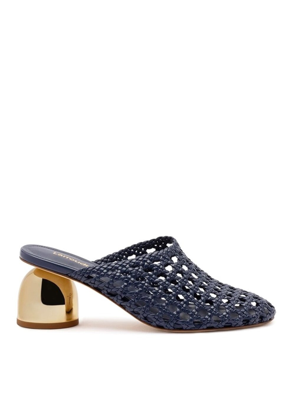 Larroudé Dew Drop Macrame Mule Navy Blue